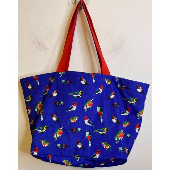 VERA BRADLEY Family Tote Bag Mini Tody Birds Pattern Blue Red RETIRED - Picture 3 of 4